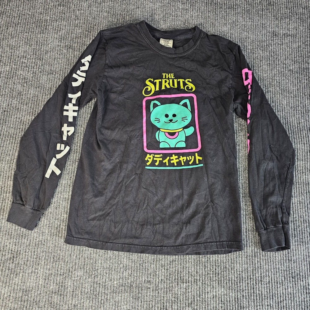 The Struts Daddy Cat Japan Tour Long Sleeve Shirt S Black Japanese Band Merch